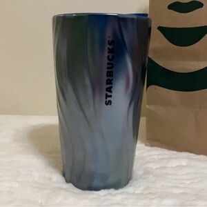 NWT Starbucks 2021 Holiday Collection Blue Waves Double Wall Tumbler 12 oz